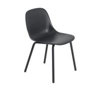 Muuto Silla Fiber Outdoor side chair con patas de acero Anthracite black