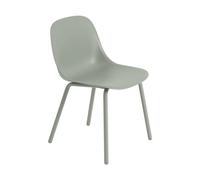 Muuto Silla Fiber Outdoor side chair con patas de acero Dusty green