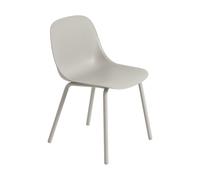 Muuto Silla Fiber Outdoor side chair con patas de acero Grey