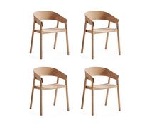 Muuto Sillón con brazos Cover Armchair. Roble. pack de 4