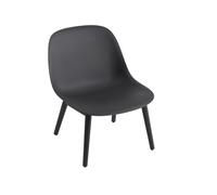 Muuto Sillón Fiber base madera Black. patas negras