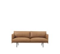Muuto Sofá de 2 plazas Outline Refine leather cognac-Black