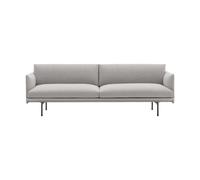 Muuto Sofá de 3 plazas Outline tela Clay 12-Black