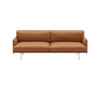 Muuto Sofá Outline Soft Refine Leather Cognac-patas de aluminio. 3 plazas