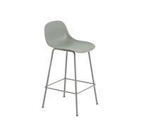 Muuto Taburete bar con respaldo Fiber Tube 65 cm dusty green