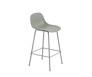 Muuto Taburete bar con respaldo Fiber Tube 65 cm dusty green