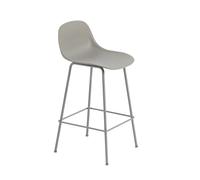 Muuto Taburete bar con respaldo Fiber Tube 65 cm gris