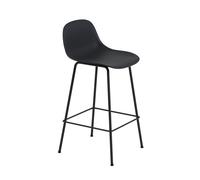 Muuto Taburete bar con respaldo Fiber Tube 65 cm negro