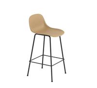 Muuto Taburete bar con respaldo Fiber Tube 65 cm ockra-negro