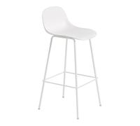Muuto Taburete bar con respaldo Fiber Tube 75 cm blanco