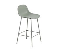 Muuto Taburete bar con respaldo Fiber Tube 75 cm Dusty green