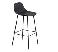 Muuto Taburete bar con respaldo Fiber Tube 75 cm negro