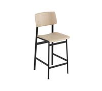 Muuto Taburete bar Loft Oak. bajo. base de acero en color negro