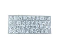 MUUYYI Molde de silicona con letras inglesas, molde de resina con números de silicona pequeños, molde de fundición epoxi