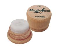 Muvax Piedra de mentol, piedra de migraña, masaje mentol, cristales de mentol naturales, ayuda a aliviar las migrañas y dolores de cabeza, soporte de madera redondo con tapón de rosca (1 x 6 g)