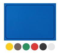 Muvell Tabla de cortar azul 35 x 25 x 2 cm de plástico con canal para jugos - Extra gruesa - Apta para lavavajillas - HACCP especial para pescado - Tabla de cocina profesional