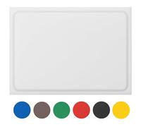 Muvell Tabla de cortar blanca 45 x 30 x 2 cm de plástico con canal para jugos - Extra gruesa - Apta para lavavajillas - HACCP especial para pan y lácteos - Tabla de cocina profesional