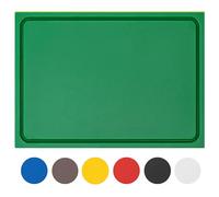 Muvell Tabla de cortar verde 45 x 30 x 2 cm de plástico con canal para jugos - Extra gruesa - Apta para lavavajillas - HACCP especial para frutas y verduras - Tabla de cocina profesional