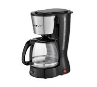 MUVIP - Cafetera de filtro eléctrico (800 W, función antigoteo, filtro plegable permanente, indicador de nivel de agua, recipiente transparente, capacidad para 12 tazas