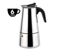Muvip cafetera italiana de acero inoxidable - capacidad para 6 tazas -