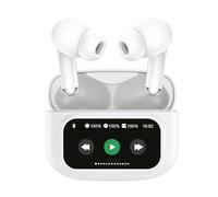 Muvit Auriculares Bluetooth, 2026 LED Full Color Touch Screen Wireless Earbuds, Inalámbricos Earbuds Bluetooth in Ear, ANC+ENC Noise Cancelling, Pantalla Conmutable, Auriculares con Pantalla (Blanco)