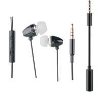 Muvit auriculares estéreo con micrófono + adaptador 3 -5mm negro