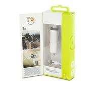 Muvit Cargador de Coche Lightning MFI 1A Cable Rizado 1.8m Blanco