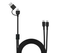 Muvit For Change Cable USB-C + USB a 2x USB-C 3A/60W 1m Negro