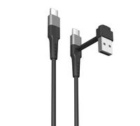 Muvit For Change Cable USB-C + USB a USB-C 3A/15w 0,2m Negro