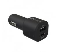 Muvit for Change Cargador Coche 1x USB QC 3.0 18W + 1x USB-C PD 20W Negro