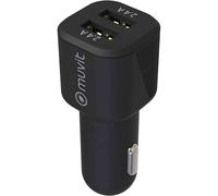 Muvit for Change Cargador Coche 2 USB 4.8A 24W Negro