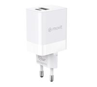 Muvit for change cargador de pared 1 usb 12w+1 tipo c pd 45w blanco