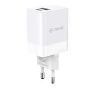Muvit for change cargador de pared 1 usb 12w+1 tipo c pd 45w blanco