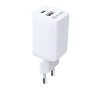 muvit for Change Cargador de Pared 1 USB QC 3.0 18W + 1 Tipo C PD 30W Blanco BiooFnix
