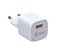 Muvit for Change Cargador de Pared USB 3A 18W BiooFnix con Tecnología Power Delivery, Puerto USB-A, Compatible con Smartphones y Tablets