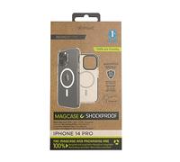 Funda muvit recycletek magsafe shockproof 3m para apple iphone 14 pro transparente - negra