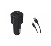 Muvit for Change Pack Cargador Coche USB 2.4A 12W + Cable Lightning 2.4A 1.2m Negro