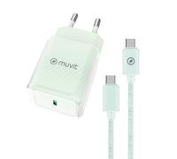 muvit for Change Pack Cargador de Pared Glass PD 30W + Cable 1m Verde