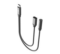 Muvit For Change Splitter Cable de Carga Y Música USB-C Negro