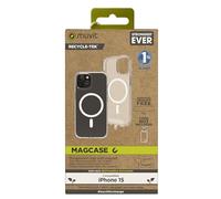 Funda muvit recycletek magsafe para apple iphone 15 transparente