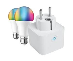 Muvit iO Pack Smart Enchufe Inteligente + 2 Bombillas RGB E27 10W