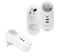 Muvit MUACC0205 - Transformador 2 USB (2.4A, 12W+1, Tipo C, PD, 18W, EU Plug) Color Blanco