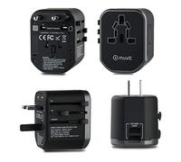 Muvit MUADP0022 - Adaptador Viaje Universal (2USB, 5V, 3.4A) Color Negro y Gris