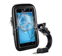Muvit Soporte Moto a Espejo retrovisor + Funda con Acceso a Pantalla. Impermeable. hasta 6,3" Negro