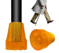 MUWINC 22mm Tacos Muletas Antideslizantes, 2 Piezas Puntas para Bastones Seguridad y Estabilidad para Caminantes, Material TPE Resistente Al Desgaste (Naranja)