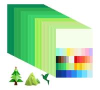 MUWINC Cartulinas A4 Verdes Colores - 35 Hojas 210g/m² Folios De Colores, para Manualidades y Tarjetas Artesanales