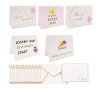 MUWINC Mini Tarjetas de Agradecimiento con Iconos 3D - 20 Cartas + Sobres para Cumpleaños, Regalos o Felicitaciones (7 x 9,3 cm)