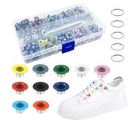 MUWINC Set De 400 Ojales Metálicos Con Herramienta De Instalación, Diámetro Interior 5 mm, Remachadora Para Tela, Cuero Y Cortinas (10 Colores)