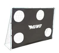 MUWO Portería De Fútbol Con Pared De Entrenamiento 217 X 153 Cm Negro Nuevo