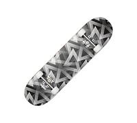 MUWO Street Skateboard 31 x 8 pulgadas - Tabla completa para principiantes de madera estable y aluminio, adecuado para niños, adolescentes y adultos con diferentes motivos (saltar triángulos)